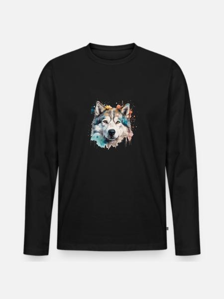Alaskan Malamute - Men's Premium Organic Long Sleeve Shirt - black