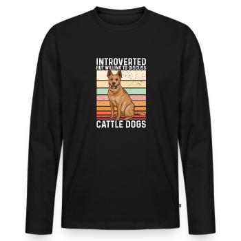 Australian Cattle Dog Red Blue Heeler - Men's Premium Organic Long Sleeve Shirt - black - Front - Nico (187cm)