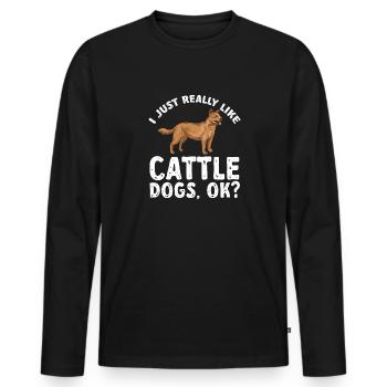 Australian Cattle Dog Red Blue Heeler - Männer Premium Bio Langarmshirt - Schwarz - Vorne - Nico (187cm)