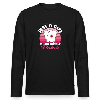 Card Player Aces Spades Just A Girl Who Loves Poke - T-shirt manches longues Premium bio Homme - noir - Devant - Nico (187cm)
