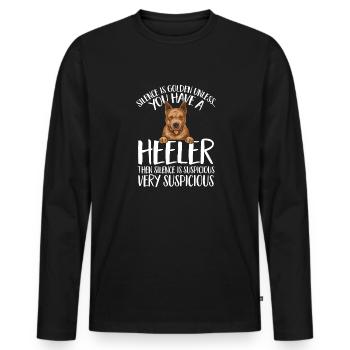 Australian Cattle Dog Red Blue Heeler - Männer Premium Bio Langarmshirt - Schwarz - Vorne - Nico (187cm)