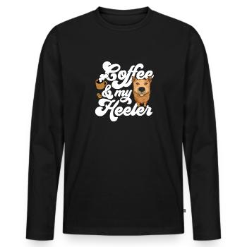 Australian Cattle Dog Red Blue Heeler - Men's Premium Organic Long Sleeve Shirt - black - Front - Nico (187cm)