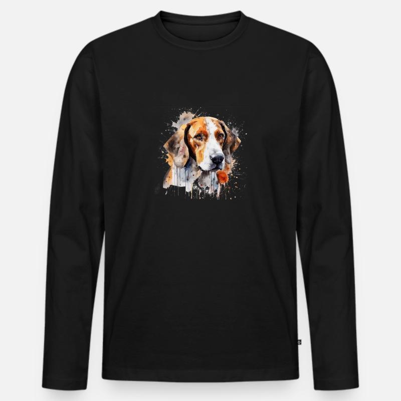 American Foxhound - Männer Premium Bio Langarmshirt - Schwarz