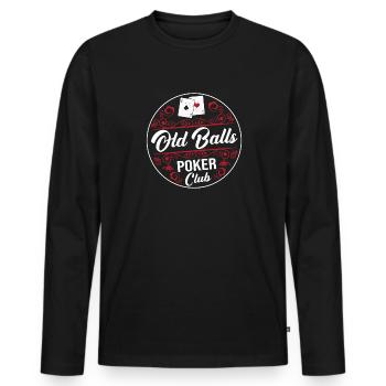 Old Balls Poker Club Playing Cards Bluff Grandpa - Männer Premium Bio Langarmshirt - Schwarz - Vorne - Nico (187cm)
