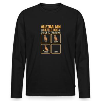 Australian Cattle Dog Red Blue Heeler - Männer Premium Bio Langarmshirt - Schwarz - Vorne - Nico (187cm)