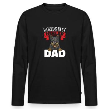 Bouvier australien Red Blue Heeler - T-shirt manches longues Premium bio Homme - noir - Devant - Nico (187cm)
