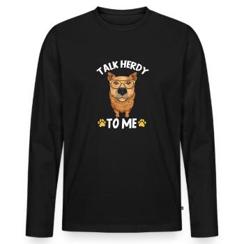 Bouvier australien Red Blue Heeler - T-shirt manches longues Premium bio Homme - noir - Devant - Nico (187cm)