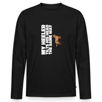 Australian Cattle Dog Red Blue Heeler - Männer Premium Bio Langarmshirt - Schwarz - Vorne - Nico (187cm)