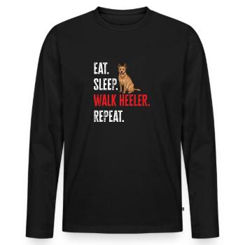 Bouvier australien Red Blue Heeler - T-shirt manches longues Premium bio Homme - noir - Devant - Nico (187cm)