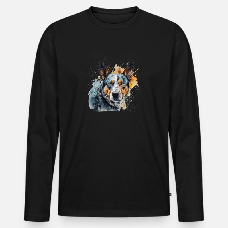Australian Cattle Dog - Männer Premium Bio Langarmshirt - Schwarz