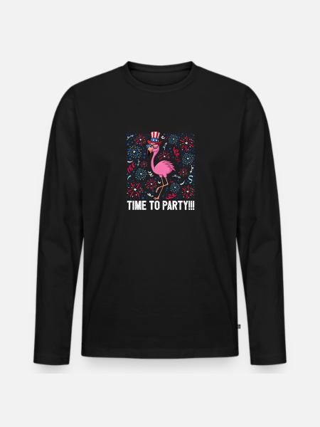 4. juli tid til fest amerikansk flag USA - Premium økologisk langærmet T-shirt til mænd - sort