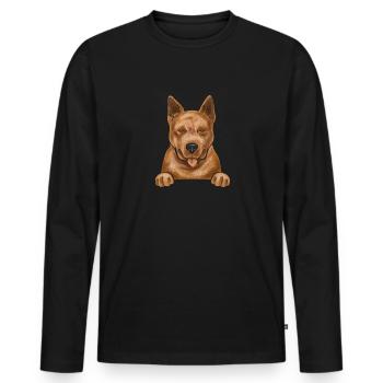 Australian Cattle Dog Red Blue Heeler - Männer Premium Bio Langarmshirt - Schwarz - Vorne - Nico (187cm)