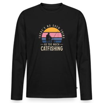 Pêche au poisson-chat Pêcheurs à la ligne - T-shirt manches longues Premium bio Homme - noir - Devant - Nico (187cm)