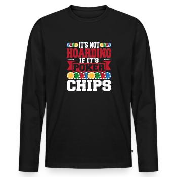 Aces Spades Flop It's Not Hoarding If It's Poker C - Men's Premium Organic Long Sleeve Shirt - black - Front - Nico (187cm)