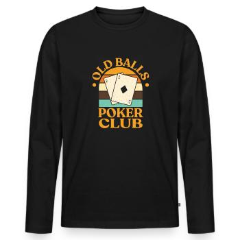 Old Balls Poker Club Retro Grandpa Game Card - T-shirt manches longues Premium bio Homme - noir - Devant - Nico (187cm)