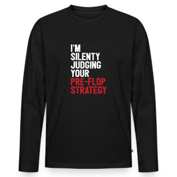 Juger votre pré-flop Stratégie Poker Lover Game Ca - T-shirt manches longues Premium bio Homme - noir - Devant - Nico (187cm)