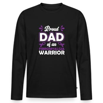 Proud brother of a fibromyalgia warrior - Men's Premium Organic Long Sleeve Shirt - black - Front - Nico (187cm)