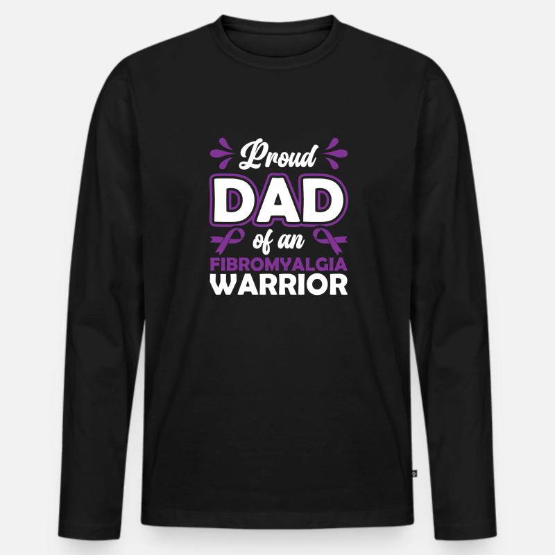 Stolzer Bruder Eines Fibromyalgie-kriegers - Männer Premium Bio Langarmshirt - Schwarz