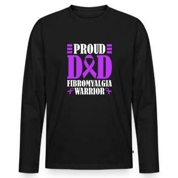 Proud father of a fibromyalgia warrior - Men's Premium Organic Long Sleeve Shirt - black - Front - Nico (187cm)