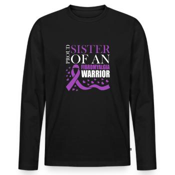 Proud mother of a fibromyalgia warrior - Men's Premium Organic Long Sleeve Shirt - black - Front - Nico (187cm)