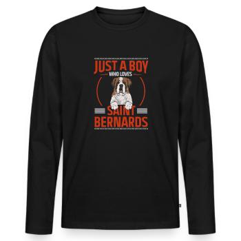 St. Bernard St. Bernard Dog Dog - Men's Premium Organic Long Sleeve Shirt - black - Front - Nico (187cm)