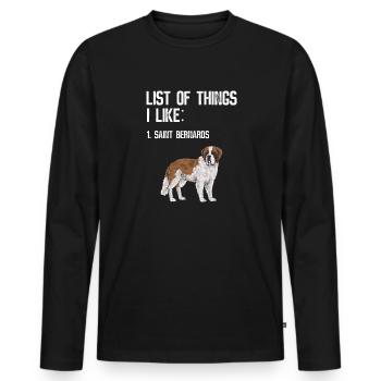 St. Bernard St. Bernard Dog Dog - Men's Premium Organic Long Sleeve Shirt - black - Front - Nico (187cm)