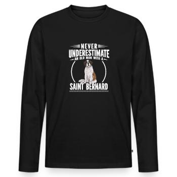 St. Bernard St. Bernard Dog Dog - Men's Premium Organic Long Sleeve Shirt - black - Front - Nico (187cm)