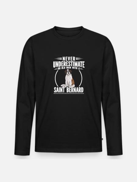 Saint-Bernard Chien Saint-Bernard - T-shirt manches longues Premium bio Homme - noir