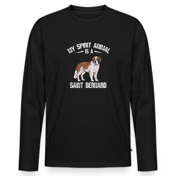 St. Bernard St. Bernard Dog Dog - Men's Premium Organic Long Sleeve Shirt - black - Front - Nico (187cm)