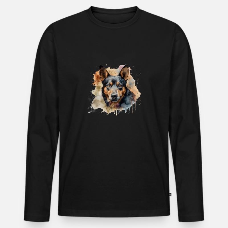 Australian Kelpie - Männer Premium Bio Langarmshirt - Schwarz