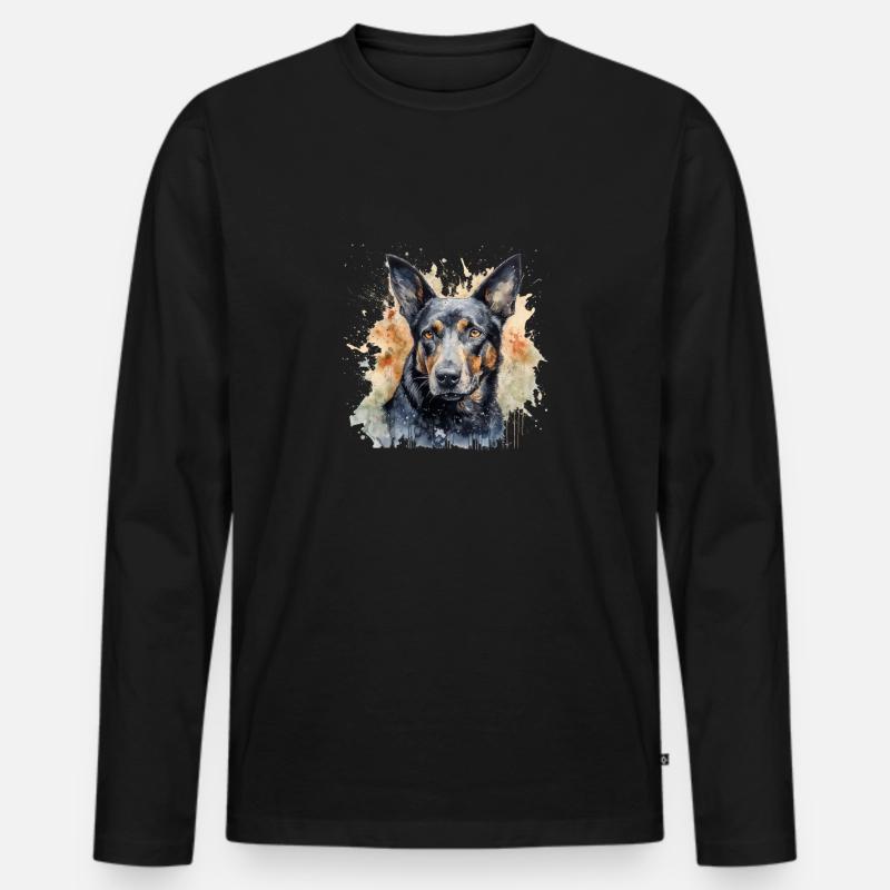 Australian Kelpie - Männer Premium Bio Langarmshirt - Schwarz