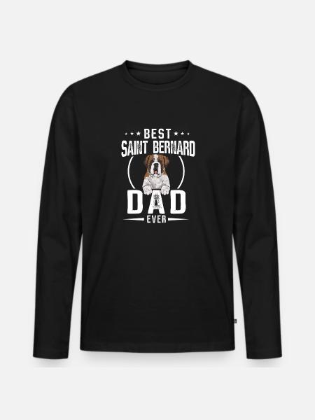 Saint-Bernard Chien Saint-Bernard - T-shirt manches longues Premium bio Homme - noir