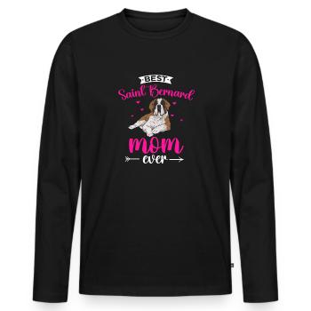 St. Bernard St. Bernard Dog Dog - Men's Premium Organic Long Sleeve Shirt - black - Front - Nico (187cm)