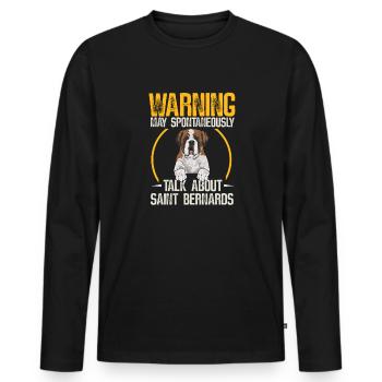 St. Bernard St. Bernard Dog Dog - Men's Premium Organic Long Sleeve Shirt - black - Front - Nico (187cm)