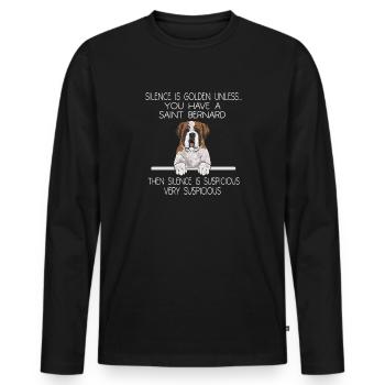 St. Bernard St. Bernard Dog Dog - Men's Premium Organic Long Sleeve Shirt - black - Front - Nico (187cm)