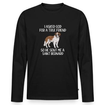 St. Bernard St. Bernard Dog Dog - Men's Premium Organic Long Sleeve Shirt - black - Front - Nico (187cm)