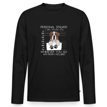 St. Bernard St. Bernard Dog Dog - Men's Premium Organic Long Sleeve Shirt - black - Front - Nico (187cm)