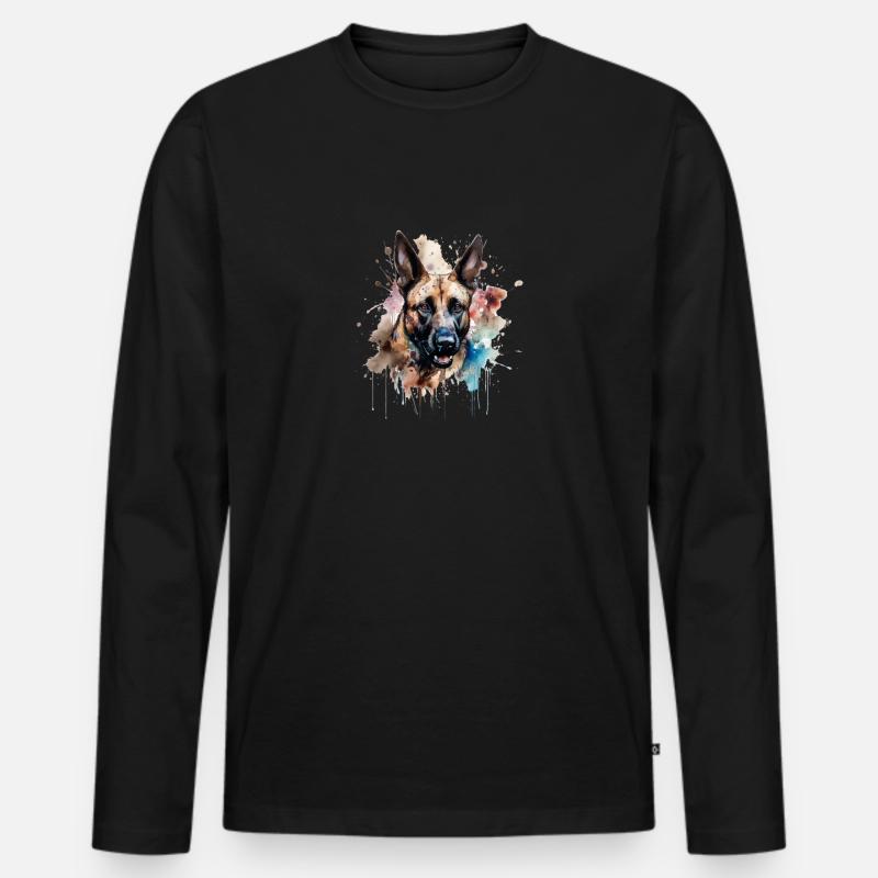 Belgian Malinois - Männer Premium Bio Langarmshirt - Schwarz