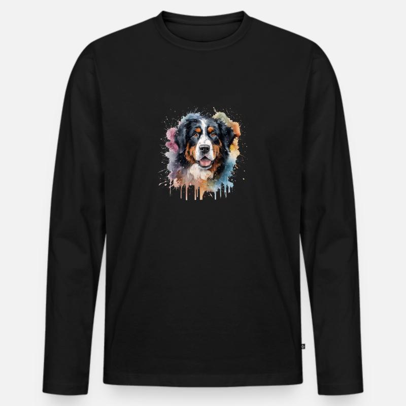 Bernese Mountain Dog - Männer Premium Bio Langarmshirt - Schwarz