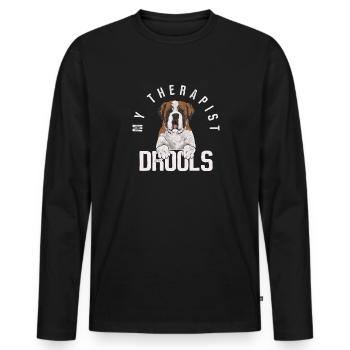 St. Bernard St. Bernard Dog Dog - Men's Premium Organic Long Sleeve Shirt - black - Front - Nico (187cm)