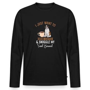 St. Bernard St. Bernard Dog Dog - Men's Premium Organic Long Sleeve Shirt - black - Front - Nico (187cm)