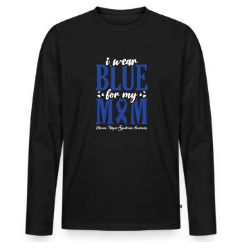 Je porte du bleu pour ma mère - prise de conscience de - T-shirt manches longues Premium bio Homme - noir - Devant - Nico (187cm)