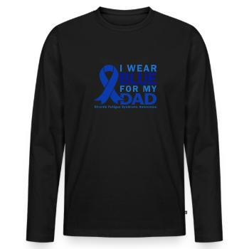 Ich Trage Blau Für Meinen Vater - Bewusstsein Für - Männer Premium Bio Langarmshirt - Schwarz - Vorne - Nico (187cm)