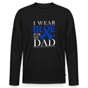 Ich Trage Blau Für Meinen Vater - Bewusstsein Für - Männer Premium Bio Langarmshirt - Schwarz - Vorne - Nico (187cm)