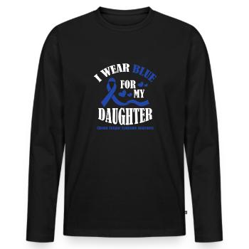 Ich Trage Blau Für Meinen Sohn - Bewusstsein Für - Männer Premium Bio Langarmshirt - Schwarz - Vorne - Nico (187cm)