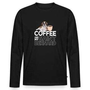St. Bernard St. Bernard Dog Dog - Men's Premium Organic Long Sleeve Shirt - black - Front - Nico (187cm)