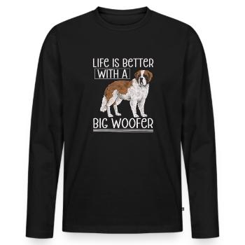 St. Bernard St. Bernard Dog Dog - Men's Premium Organic Long Sleeve Shirt - black - Front - Nico (187cm)