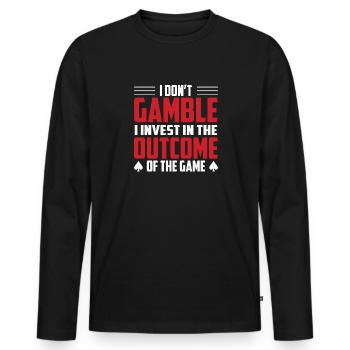 I Invest In The Outcome Of The Game Bluff Poker En - Men's Premium Organic Long Sleeve Shirt - black - Front - Nico (187cm)