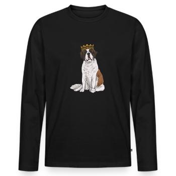 St. Bernard St. Bernard Dog Dog - Men's Premium Organic Long Sleeve Shirt - black - Front - Nico (187cm)