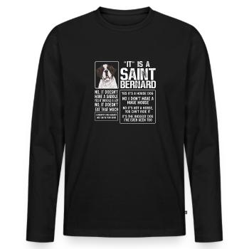 St. Bernard St. Bernard Dog Dog - Men's Premium Organic Long Sleeve Shirt - black - Front - Nico (187cm)